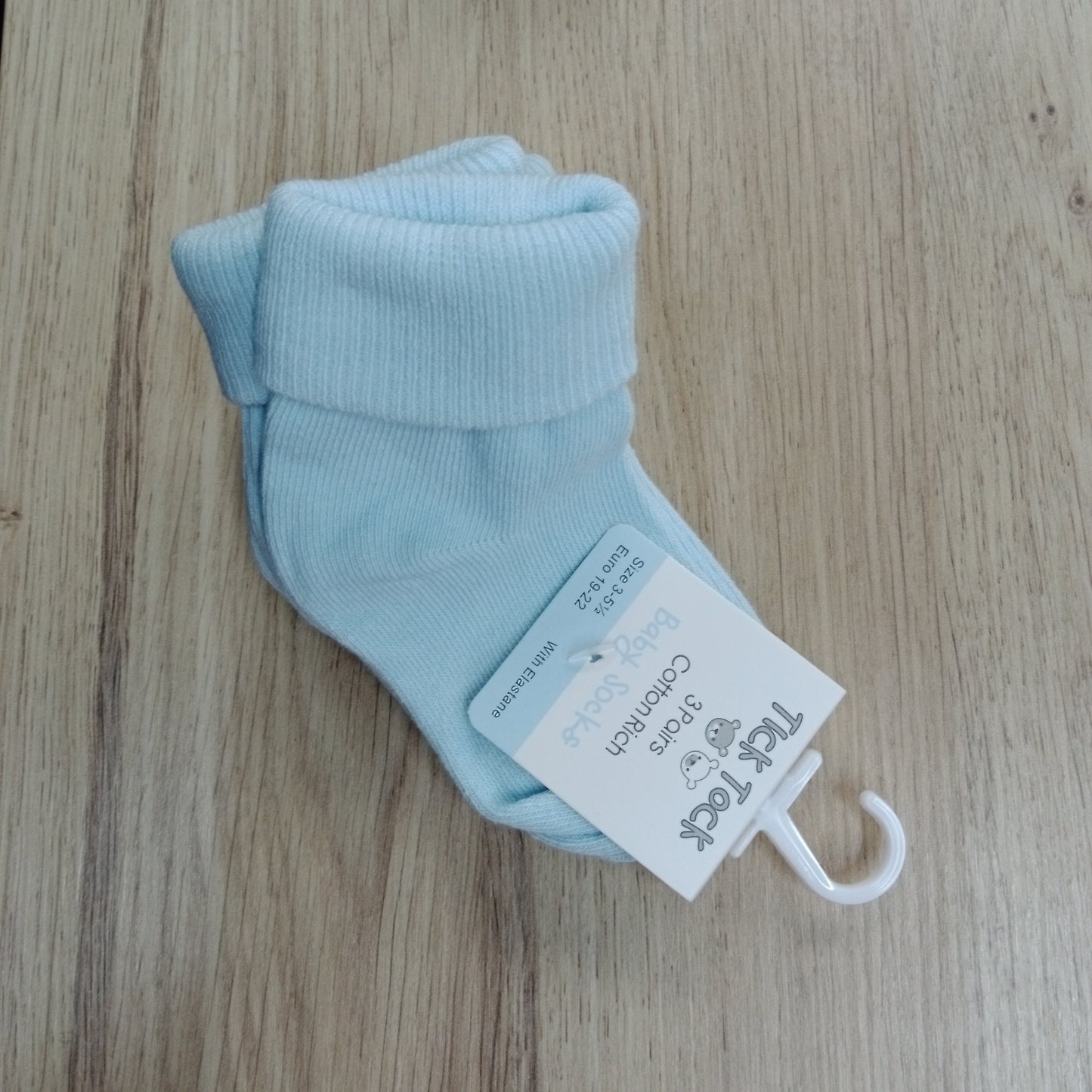 Plain Blue Turnover Sock 3pk
