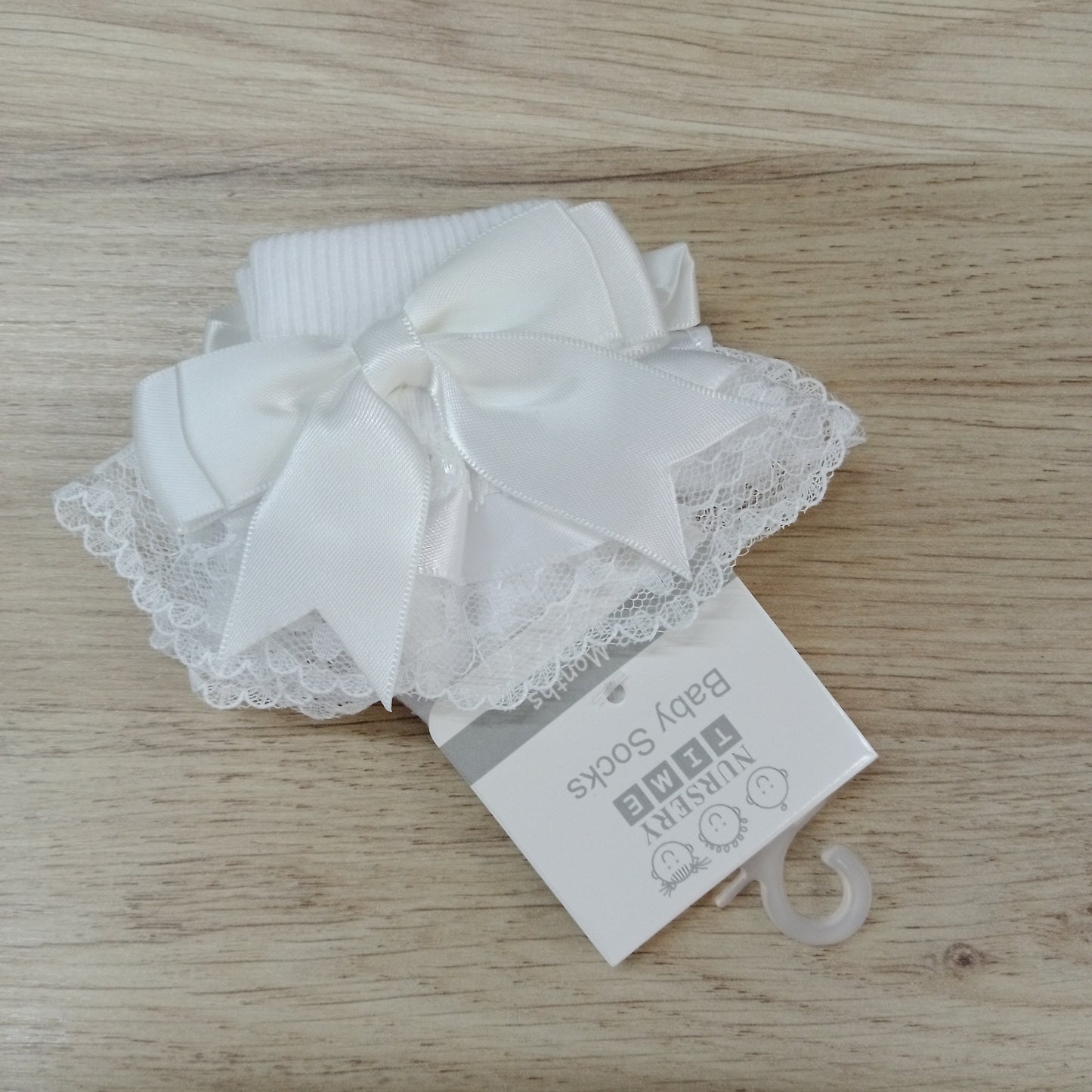 Lace Sock with White Bow