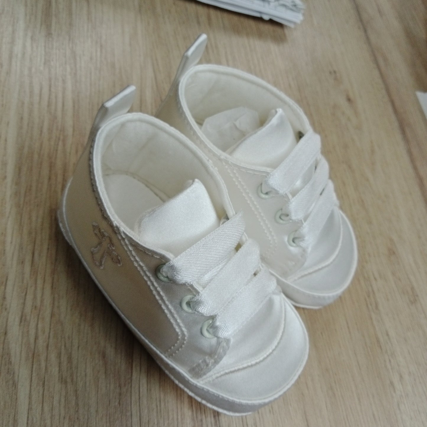 Sh-419 Boys Soft Christening Shoe Ivory