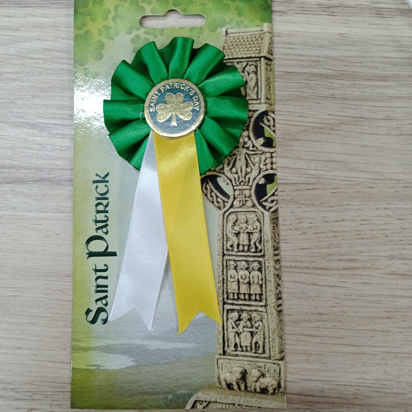 Tri colour shamrock rosette