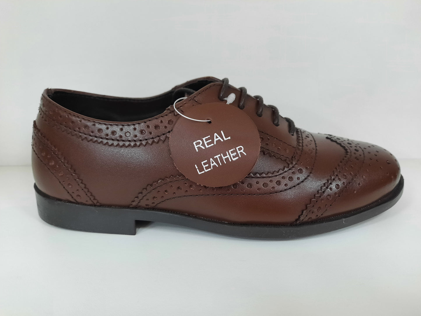 Girls brown broge shoe