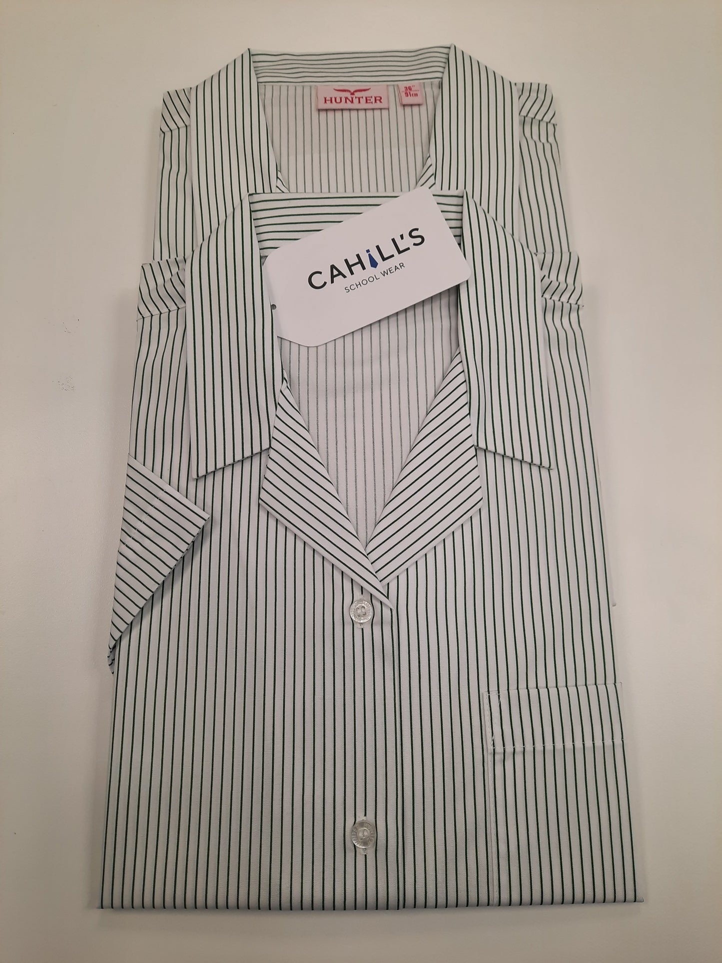 GREEN STRIPE Short Sleeve Open necks 2pk Hunter