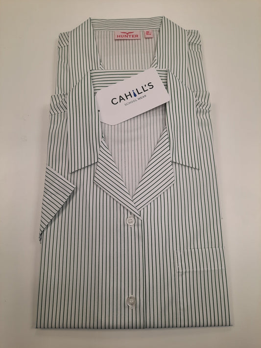 GREEN STRIPE Short Sleeve Open necks 2pk Hunter