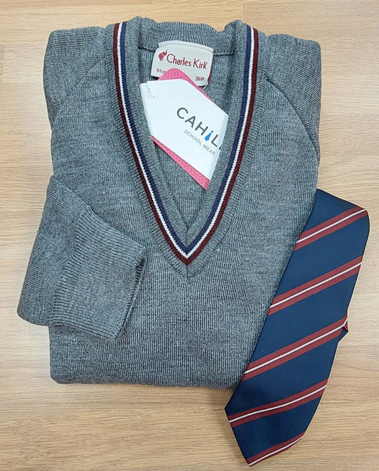 Aquinas GREY V neck (Charles Kirk)