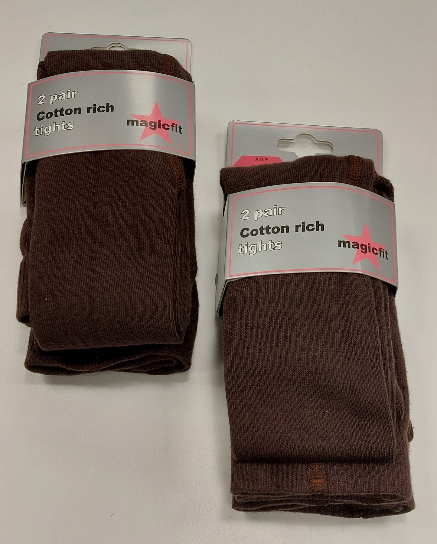 Brown tights 78 % cotton rich 2 pack