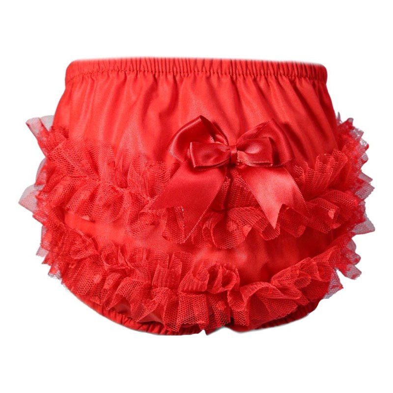 Red best sale ruffle pants