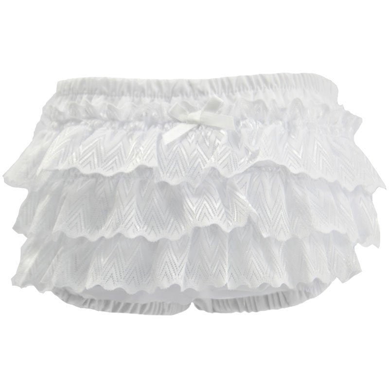 White frilly pant with zig zag lace (0-18months)