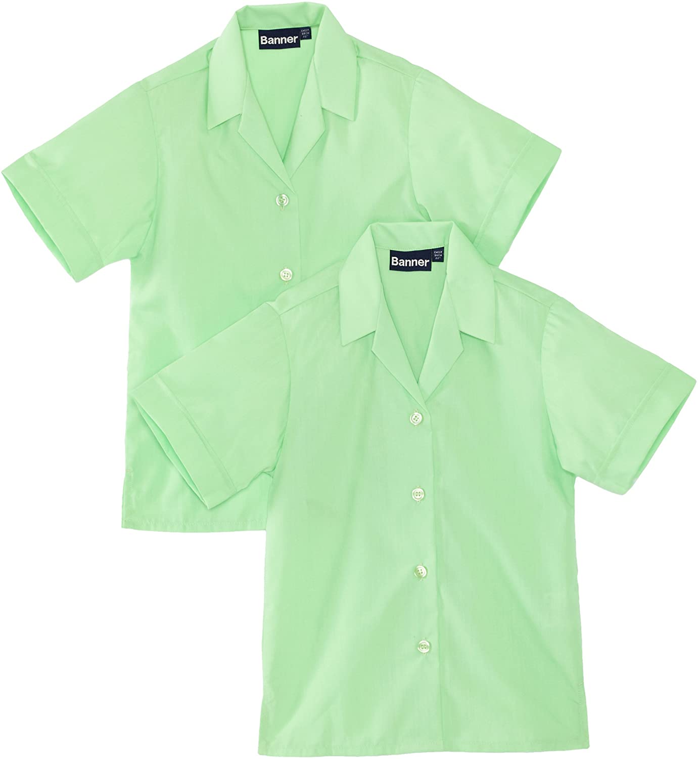 Short Sleeve GREEN Open necks 2pk