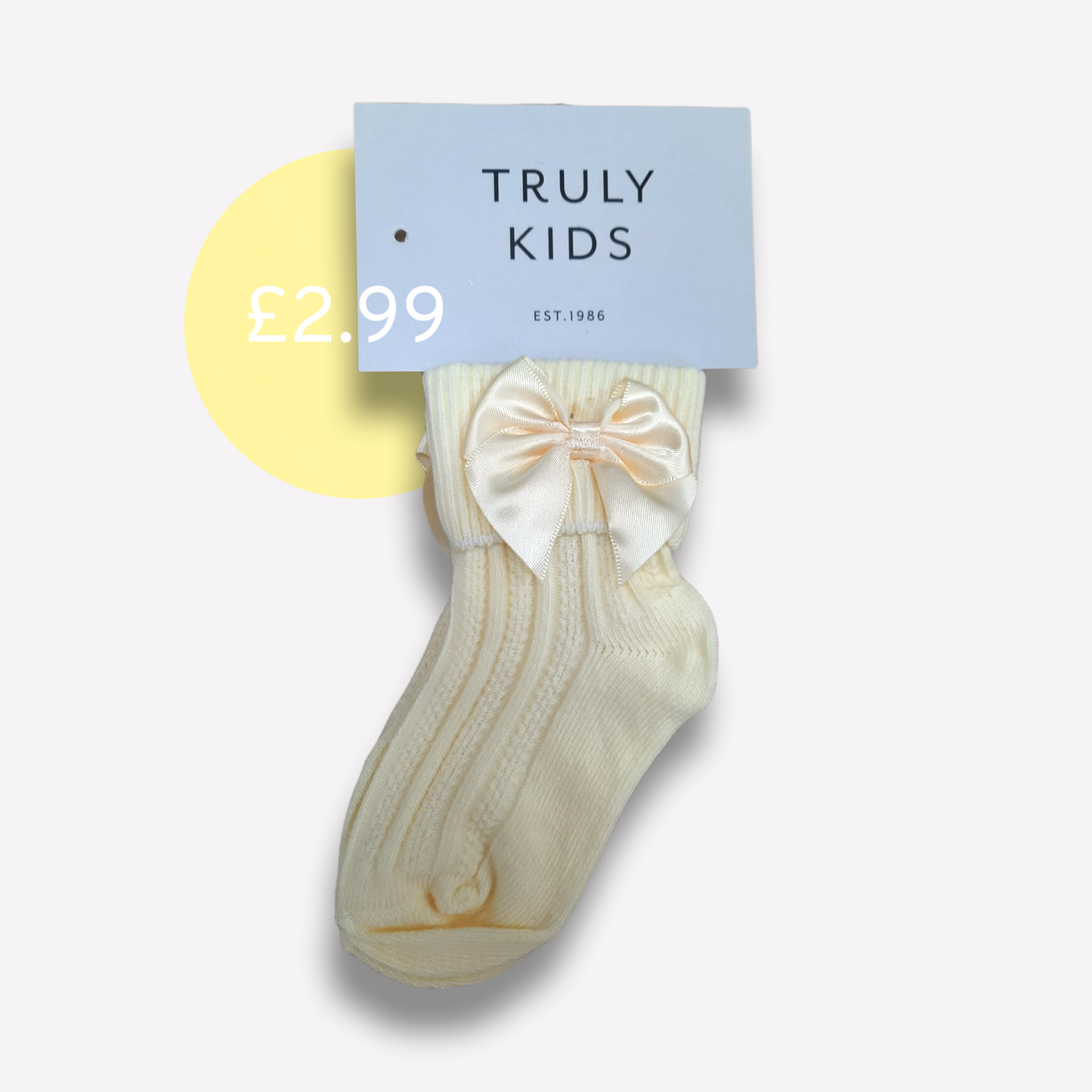 Lemon Bow Ankle Sock turn over top