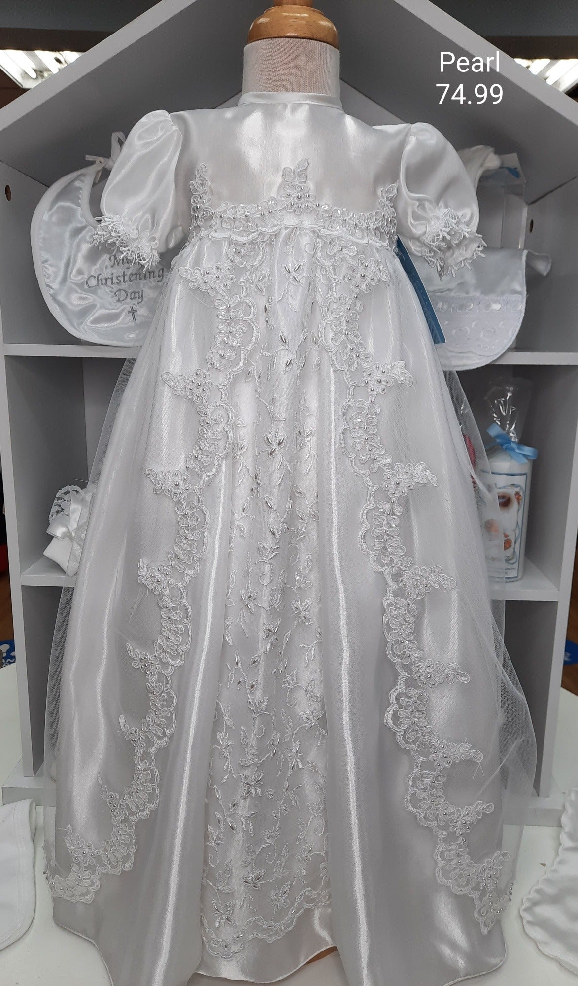 Full embellished Spanish lace and pearl dress