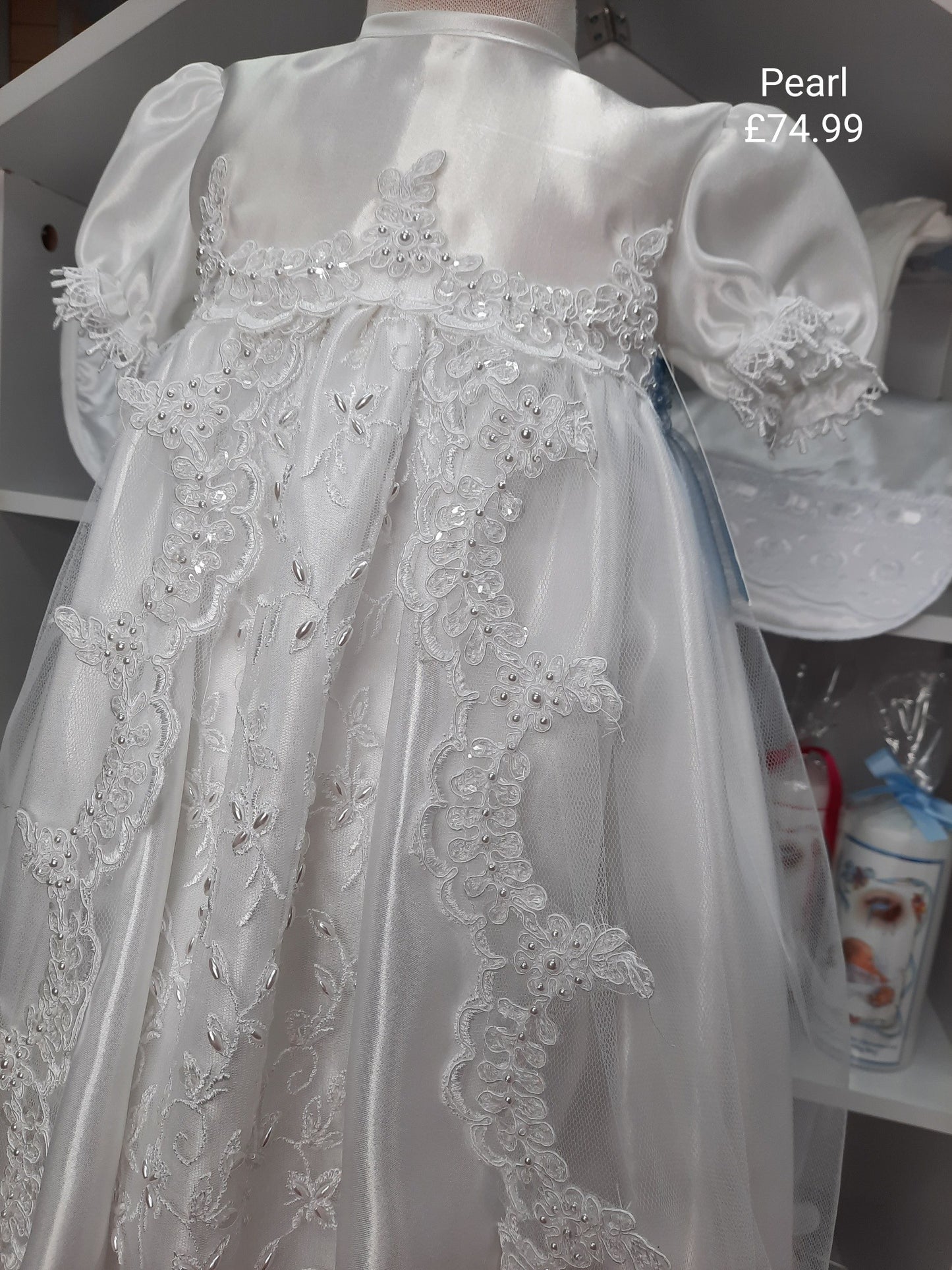 Full embellished Spanish lace and pearl dress