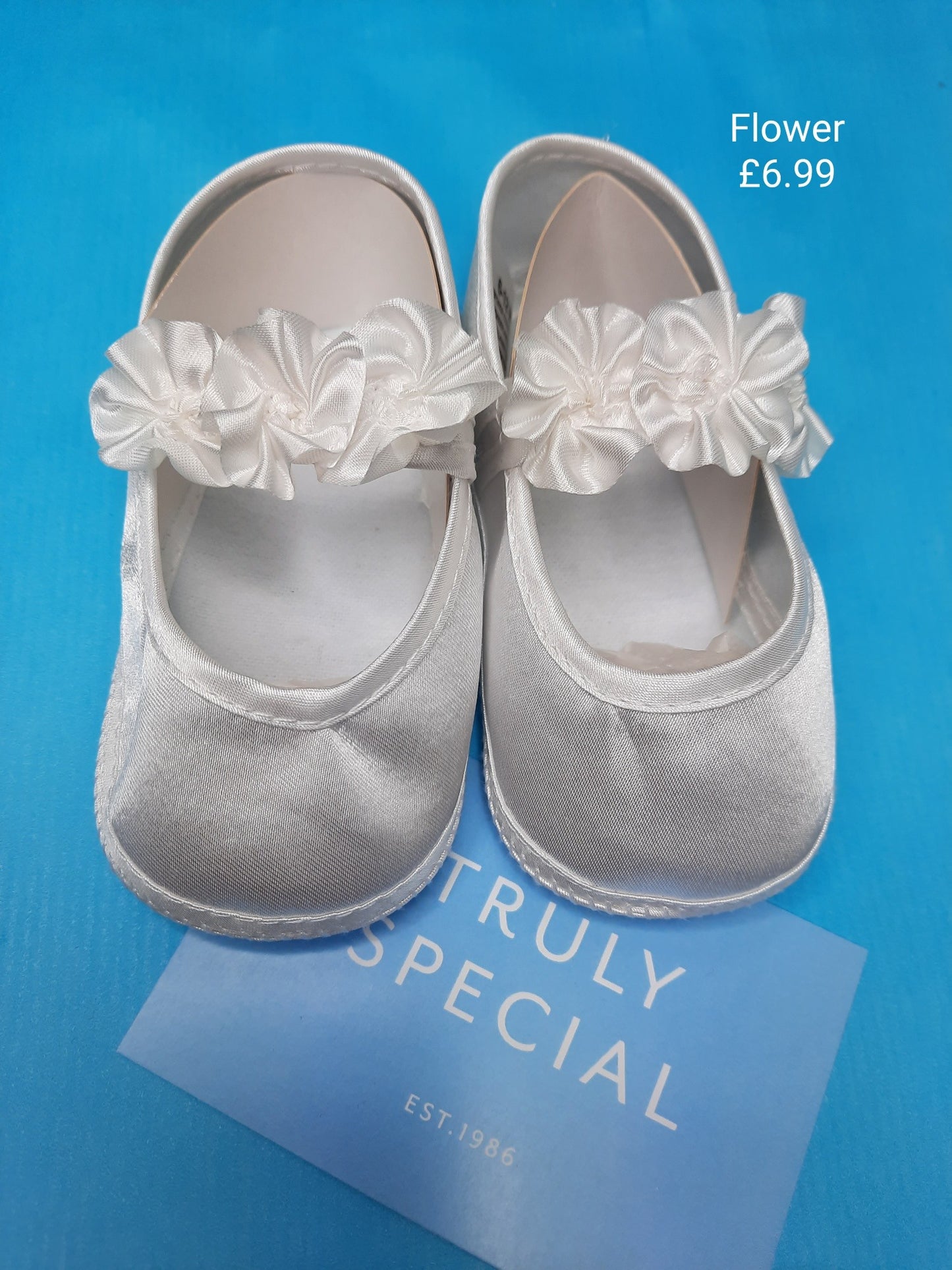 Ruffle strap christening shoe