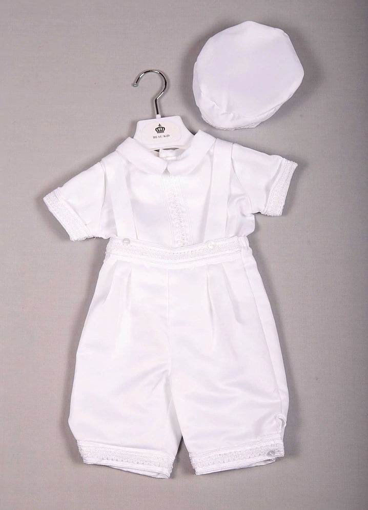 Christening Satin dungaree set