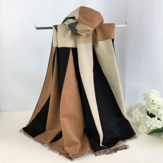 Ladies Black/Camel Scarf