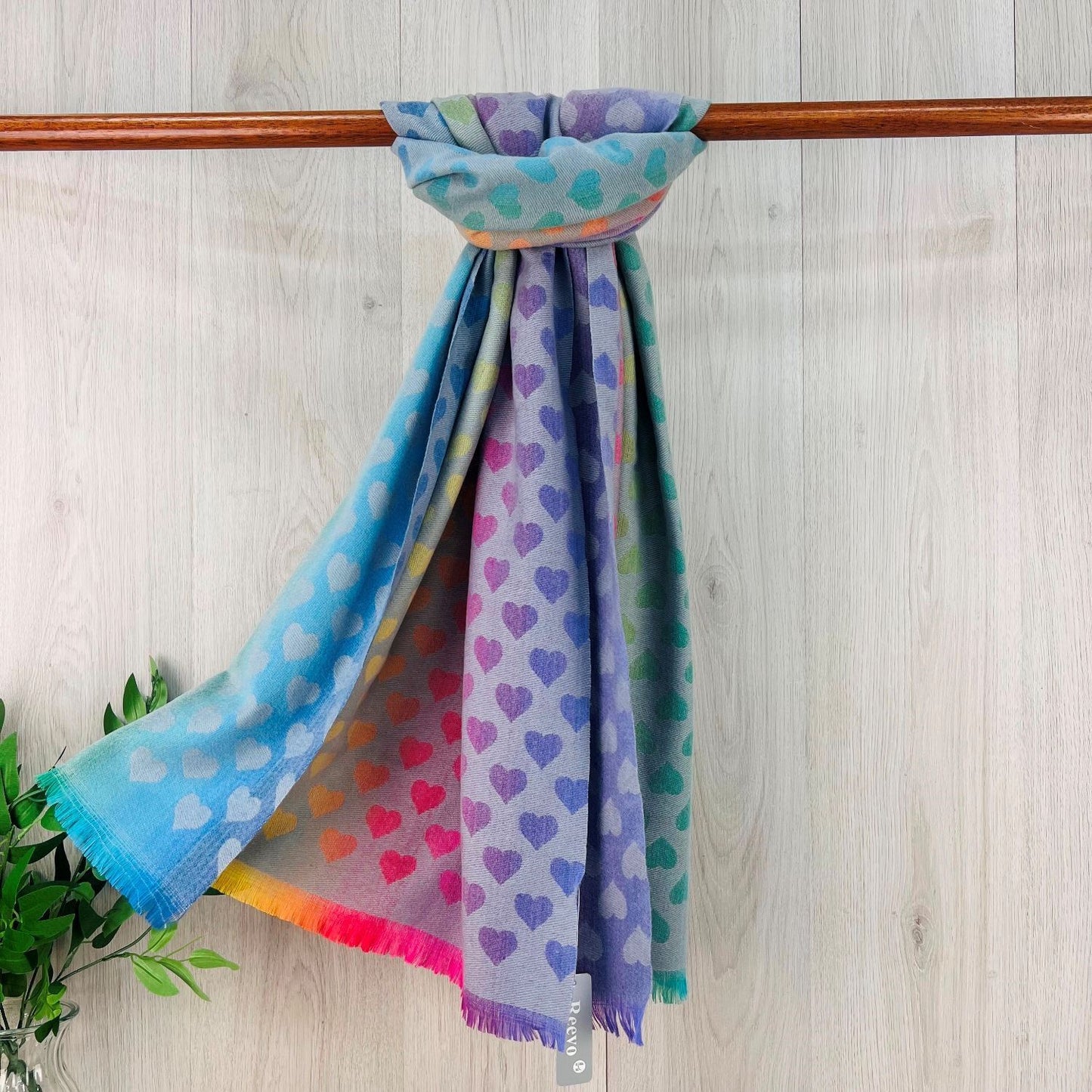 Purple Ladies Heart Patterned Scarf