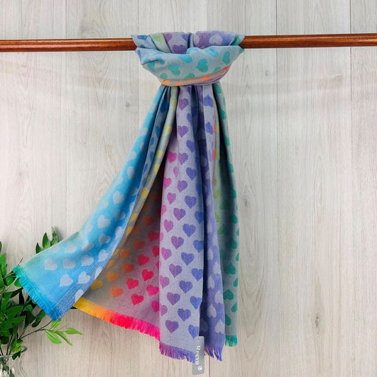 Purple Ladies Heart Patterned Scarf