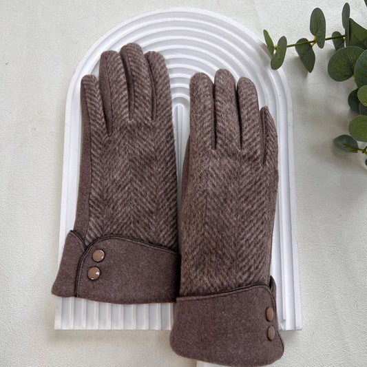 Taupe Wrist-Fold Ladies Glove