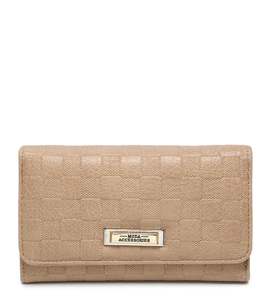 Apricot Checkerboard Pattern Purse