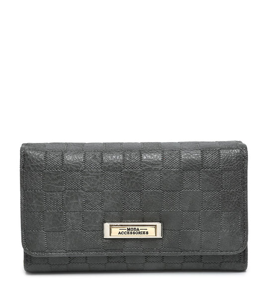 Dark Grey Checkerboard Pattern Purse