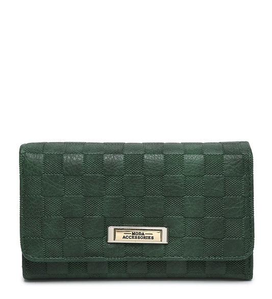 Green Checkerboard Pattern Purse