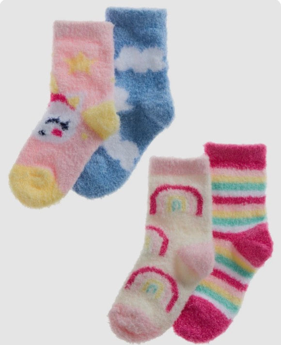 Baby Girls 2 Pack Snuggle Design Cosy Socks (Designs May Vary )