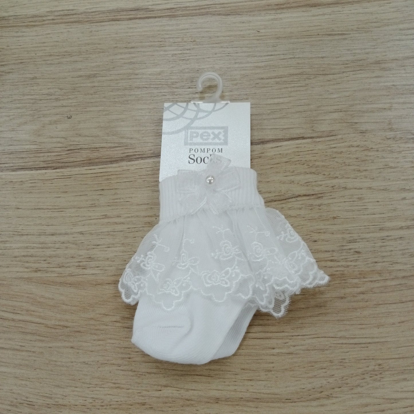 Pex white snowdrop lace sock