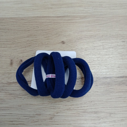 Navy jersey elastics x 6