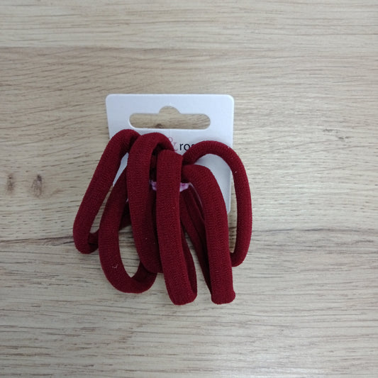 Burgundy jersey elastics x 6