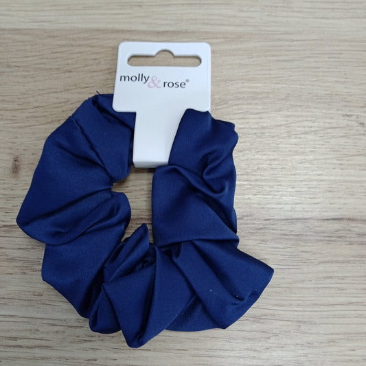 Navy satin scrunchie