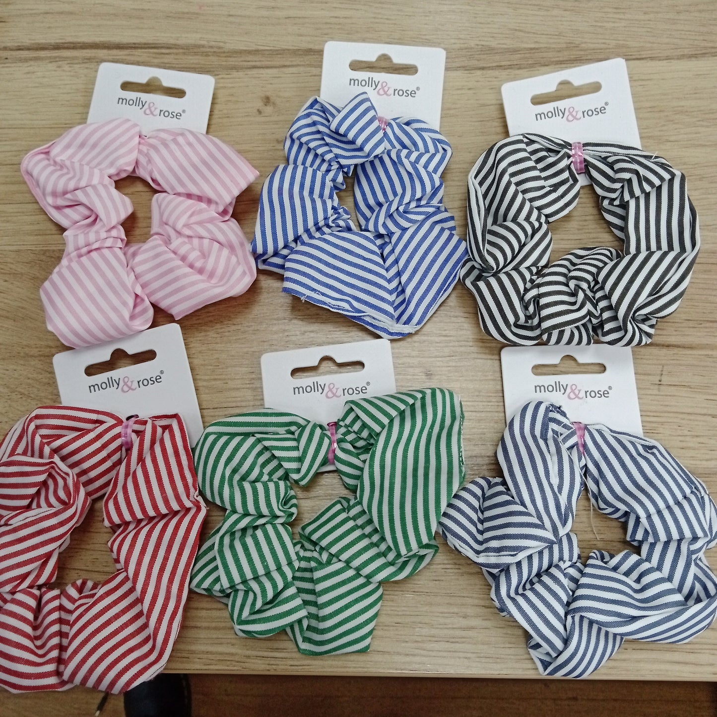 Coloured stripes scrunchie