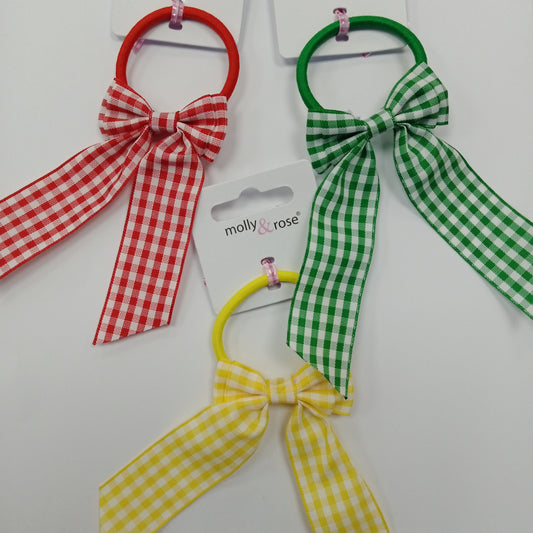 Bow Elastic Gingham Mix