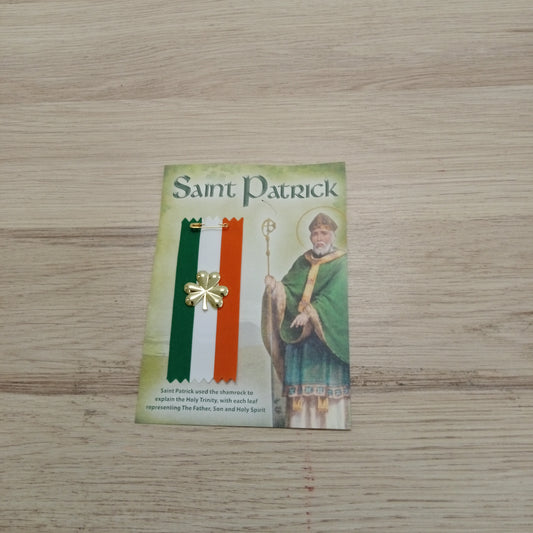 Tricolour Pin Badge with shamrock