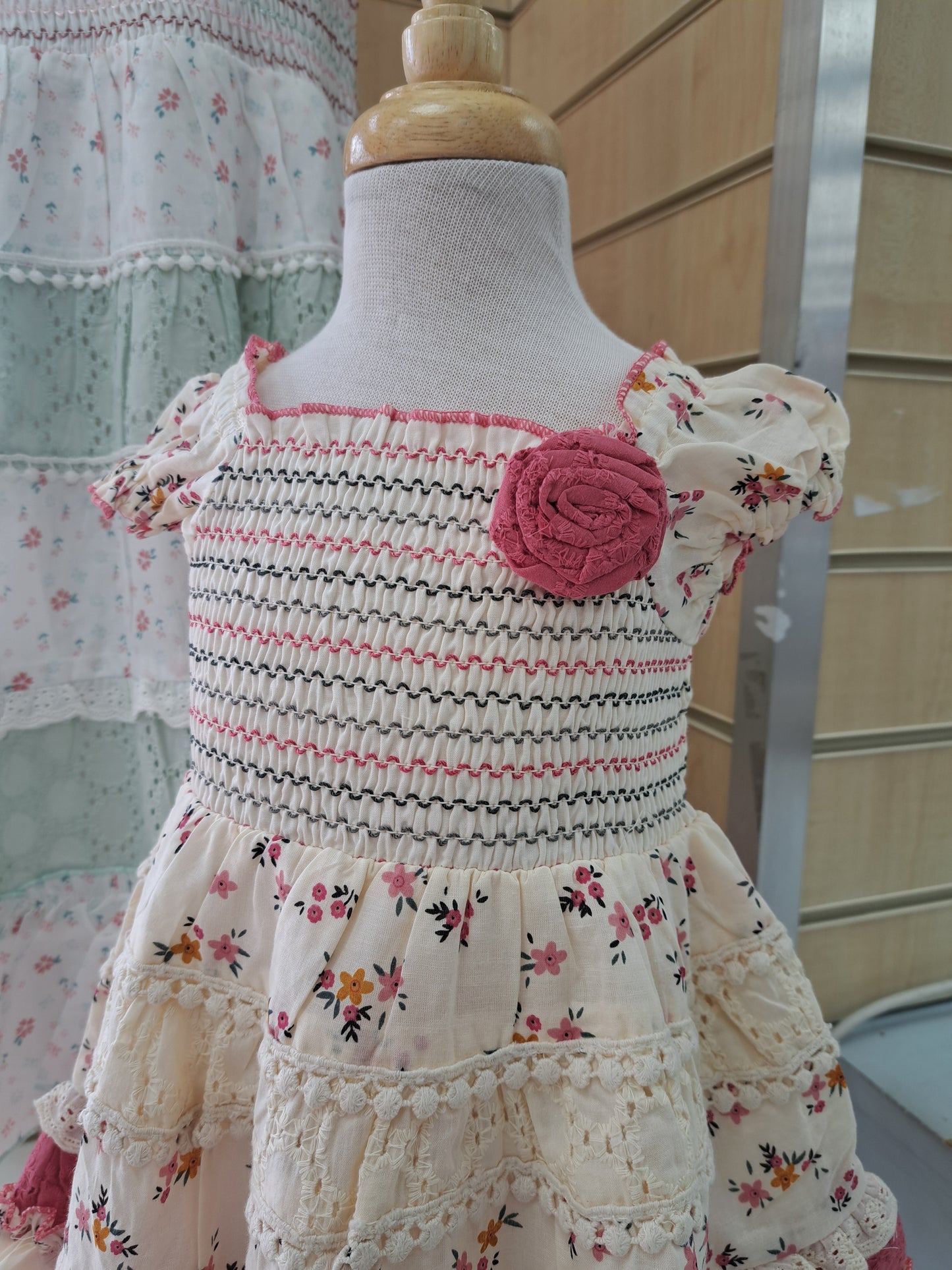 Ditsy floral print rose dress