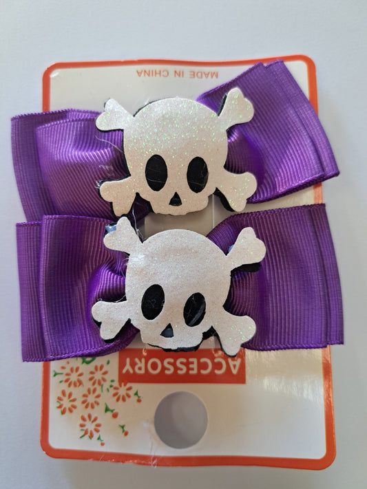 Purple Skull Bow 2962