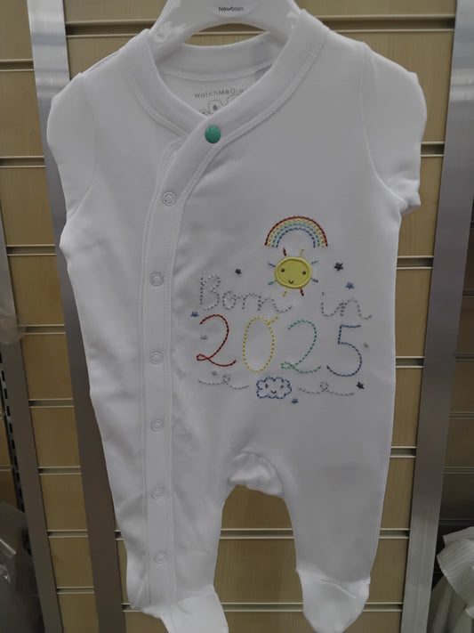 Baby "Born in 2025" Cotton Sleepsuit