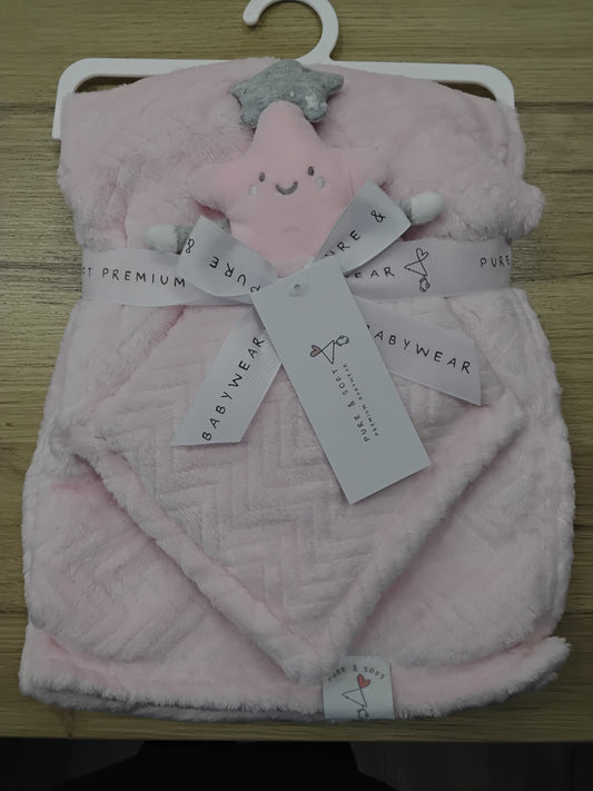 Baby Pink Star Comforter and Blanket Set