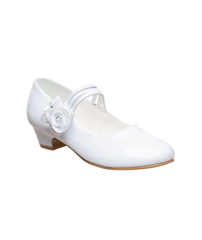 Girls White 3645 Communion Shoe