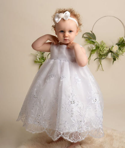 Girls White 396 3-Piece Christening Dress