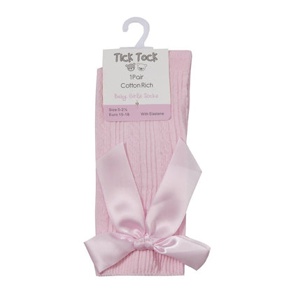 Baby Girls Knee High Pink Sock with Bow (1 Pair)
