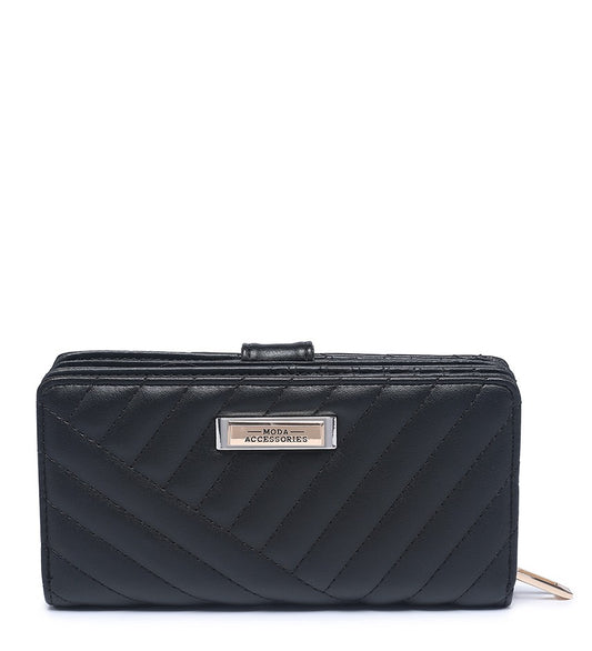 Black Ladies Purse with Stitched Detailing