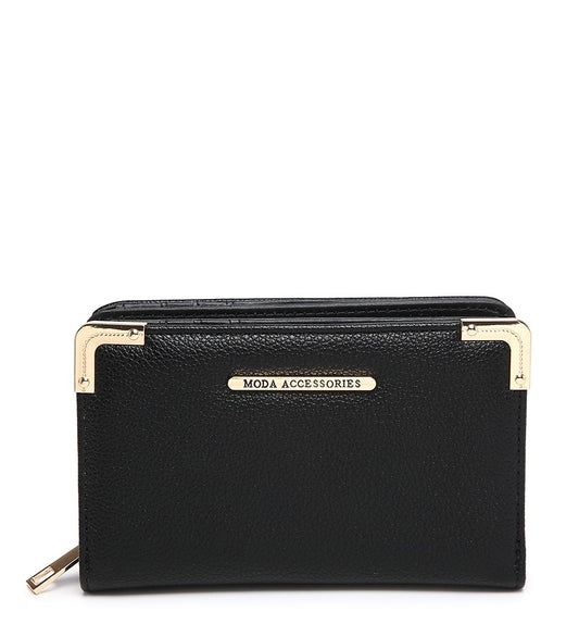 Small Ladies Purse with Gold Detailing in Black