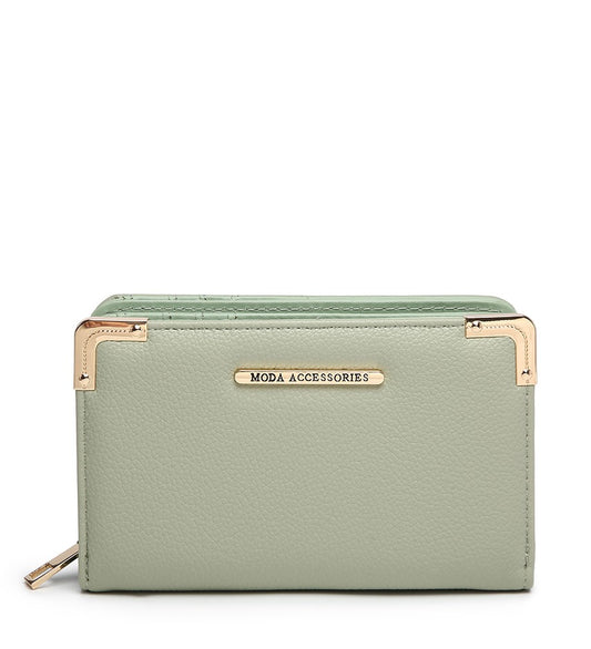 Small Ladies Purse with Gold Detailing in Green
