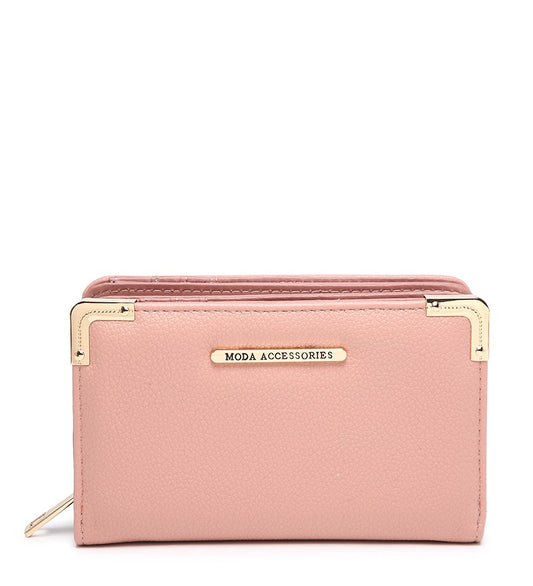 Small Ladies Purse with Gold Detailing in Pink