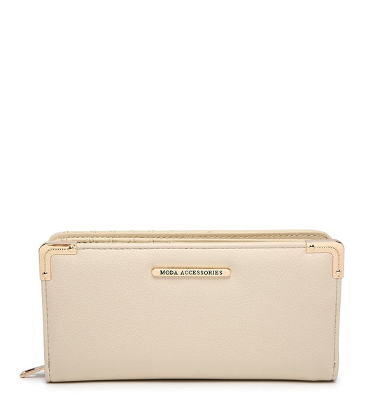 Ladies Purse with Gold Detailing in Beige