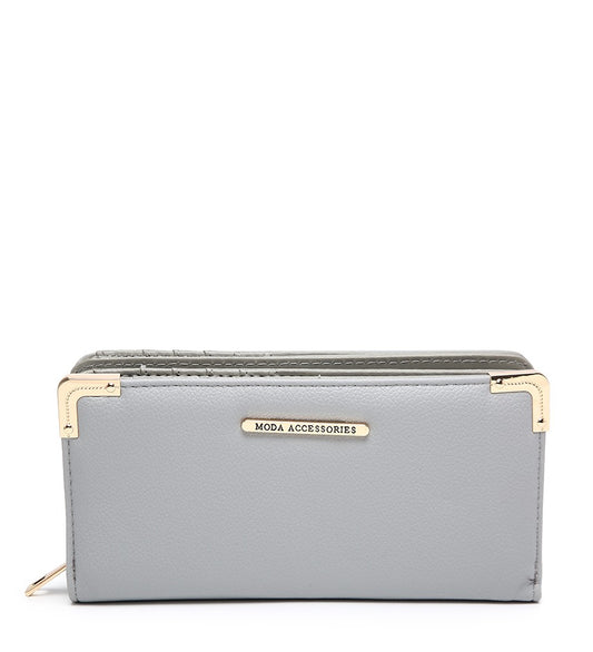 Ladies Purse with Gold Detailing in Grey