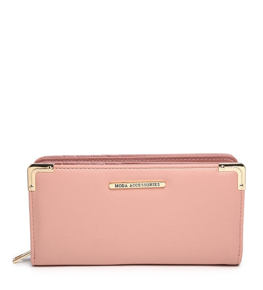 Ladies Purse with Gold Detailing in Pink