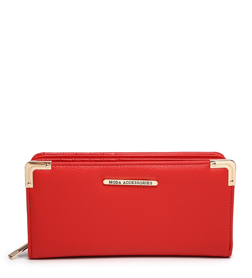 Ladies Purse with Gold Detailing in Red