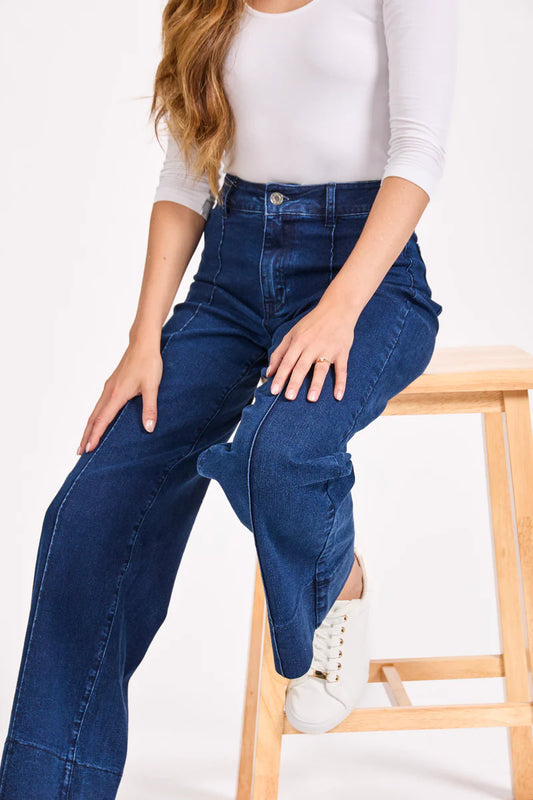 Wide Leg Jeans - Dark Denim Wash