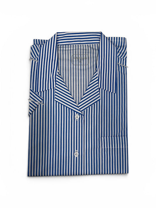 NAVY striped Short Sleeve Open necks 2pk
