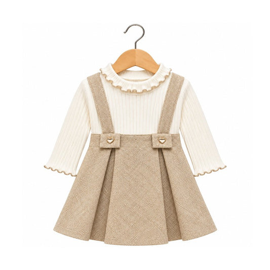 Beige Girls Baby Dress
